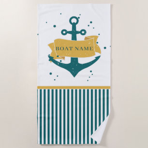 Nautical Boat Name Persoonlijk Strandlaken