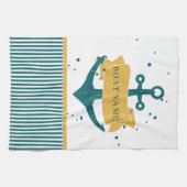 Nautical Boat Name Persoonlijk Theedoek (Horizontaal)