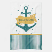 Nautical Boat Name Persoonlijk Theedoek (Verticaal)