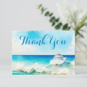 Nautical Boat Ocean Cruise Crew appreciatie Bedankkaart (Staand voorkant)