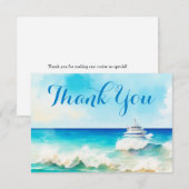 Nautical Boat Ocean Cruise Crew appreciatie Bedankkaart (Voorkant / Achterkant)