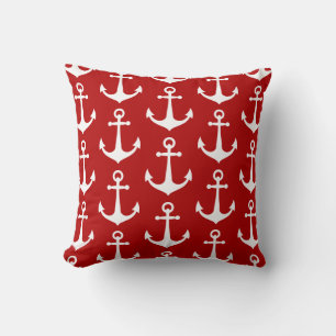 Nautical Boat Pool van het rood-witte anker Patroo Kussen