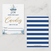 Nautical Boat Raad hoeveel Snoepjes in Jar Game Informatiekaartje (Voorkant / Achterkant)