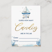 Nautical Boat Raad hoeveel Snoepjes in Jar Game Informatiekaartje (Voorkant)