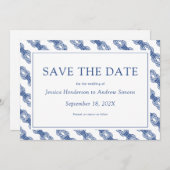 Nautical Boat Rope Flat Save the Date Kaart (Voorkant / Achterkant)