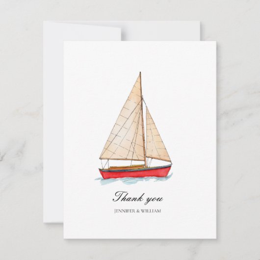 Nautical Boat Weddenschap Hartelijk dank Bedankkaart (Voorkant)