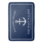 Nautical Boat Welkom | Zeemacht en wit Badmat (Voorkant Verticaal)