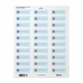 Nautical Boat Wheel & Baby Blue Stripes Etiket (Full Sheet)