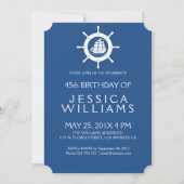 Nautical Boat Wheel Birthday Party nodigt uit Kaart (Voorkant)