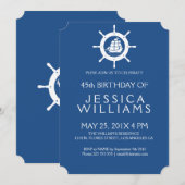 Nautical Boat Wheel Birthday Party nodigt uit Kaart (Voorkant / Achterkant)