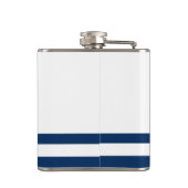 Nautical Boat Wheel, Navy Blue Striped Heupfles (Achterkant)