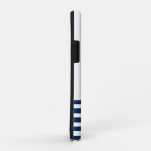 Nautical Boat Wheel, Navy Blue Stripes Case-Mate iPhone Case (Achterkant/rechts)