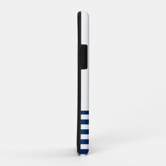 Nautical Boat Wheel, Navy Blue Stripes Case-Mate iPhone Case (Achterkant/rechts)