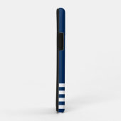 Nautical Boat Wheel, Navy Blue Stripes Case-Mate iPhone Case (Achterkant/rechts)