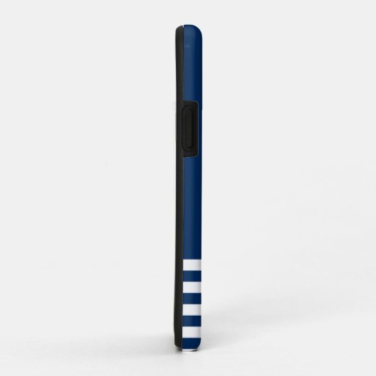 Nautical Boat Wheel, Navy Blue Stripes Case-Mate iPhone Case (Achterkant/rechts)
