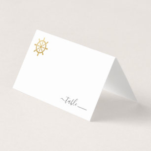 Nautical Boat Wheel Place Card Donatie Gedicht Visitekaartje