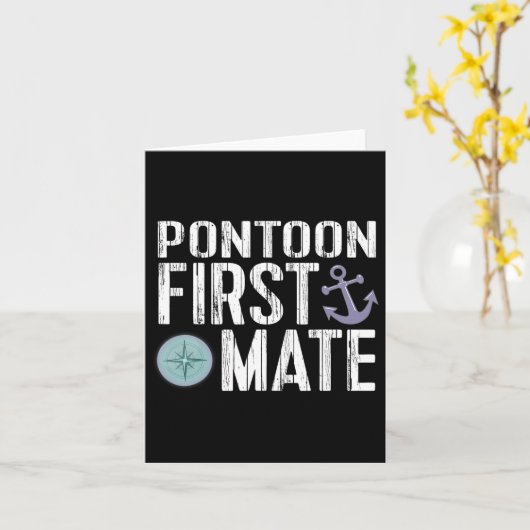 Nautical Boating Pontoon First Mate Anchor Kaart (Gele Bloem)