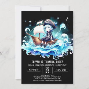 Nautical Boho Pirate Birthday Kaart