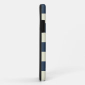 Nautical Bold Navy Stripes met naam - iPhone Case (Achterkant/rechts)