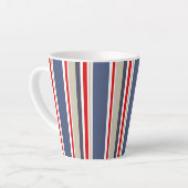 Nautical Bold Stripe Latte Mok (Linkerhoek)