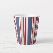 Nautical Bold Stripe Latte Mok (Voorkant)