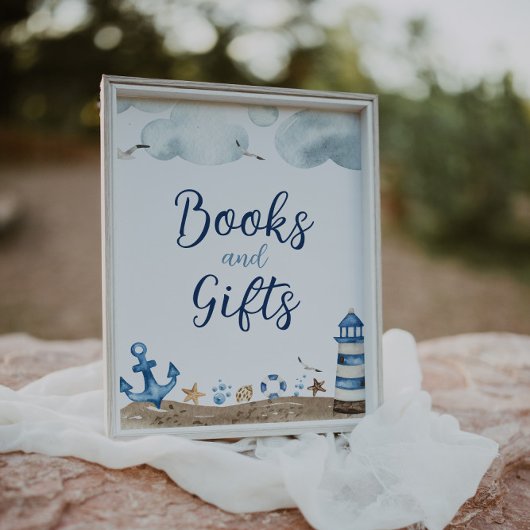 Nautical Books and Gifts Baby shower Sign Poster