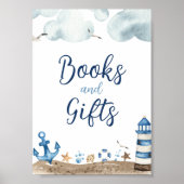 Nautical Books and Gifts Baby shower Sign Poster (Voorkant)