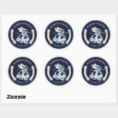 Nautical boot anchor marine bloom logo ronde sticker (Vel)