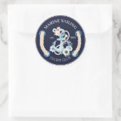 Nautical boot anchor marine bloom logo ronde sticker (Tas)