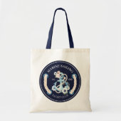 Nautical boot anchor marine bloom logo tote bag (Voorkant)