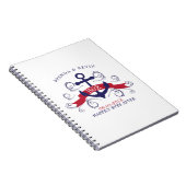Nautical boot anchor navy-blue en red notitieboek (Rechterzijde)