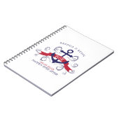 Nautical boot anchor navy-blue en red notitieboek (Linkerzijde)