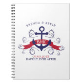 Nautical boot anchor navy-blue en red notitieboek (Voorkant)