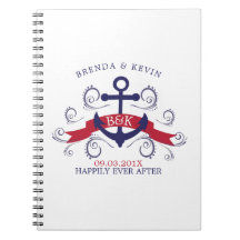 Nautical boot anchor navy-blue en red