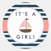 Nautical Boot Baby Shower Stickers - Het is een me (Voorkant)