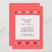 Nautical Border Uitnodiging (Voorkant / Achterkant)