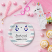 Nautical bow en Stropdas van de marine onthullen Papieren Bordje (Feest)