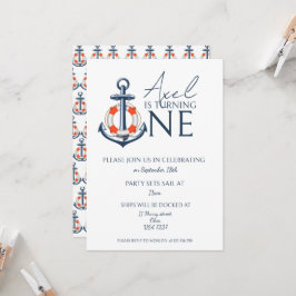 Nautical Boy Anker Uitnodiging voor verjaardagsfee