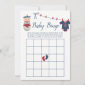 Nautical Boy Baby shower Baby Bingo Kaart (Voorkant)
