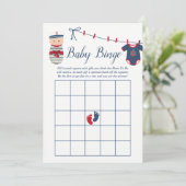 Nautical Boy Baby shower Baby Bingo Kaart (Staand voorkant)