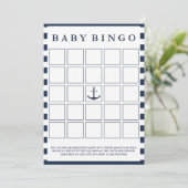Nautical Boy Baby Shower Baby Bingo Spel (Staand voorkant)