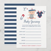 Nautical Boy Baby shower Baby Predicted Game Kaart (Voorkant / Achterkant)