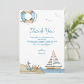 Nautical Boy Baby shower Bedankkaart (Staand voorkant)