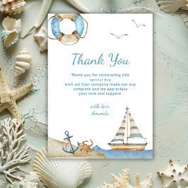 Nautical Boy Baby shower Bedankkaart