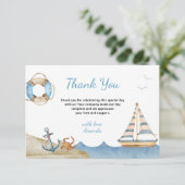 Nautical Boy Baby shower Bedankkaart (Staand voorkant)