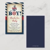 Nautical Boy Baby shower Boeken voor Baby Informatiekaartje (Voorkant / Achterkant)