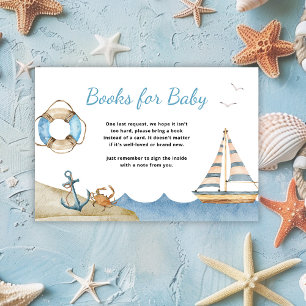 Nautical Boy Baby shower Boeken voor Baby Informatiekaartje