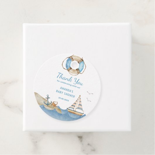 Nautical Boy Baby shower Dank u Bedankjes Labels (In situ)