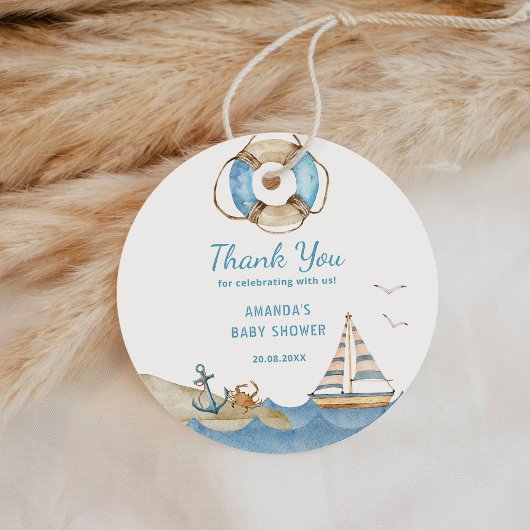 Nautical Boy Baby shower Dank u Bedankjes Labels