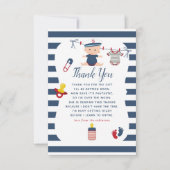Nautical Boy Baby shower Dank u Bedankkaart (Voorkant)
